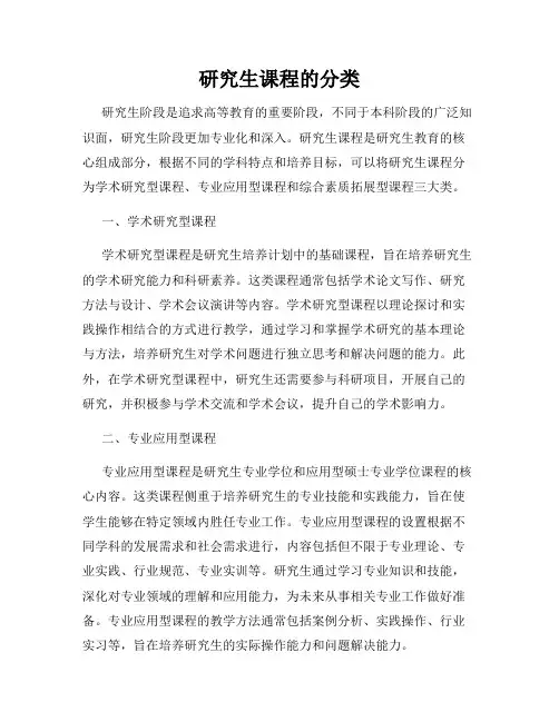研究生课程的分类
