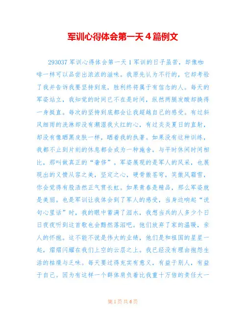 军训心得体会第一天4篇例文