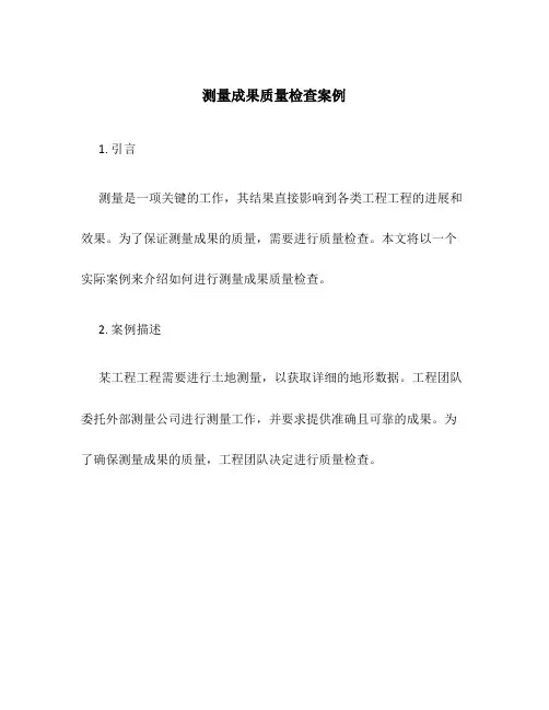 测量成果质量检查案例