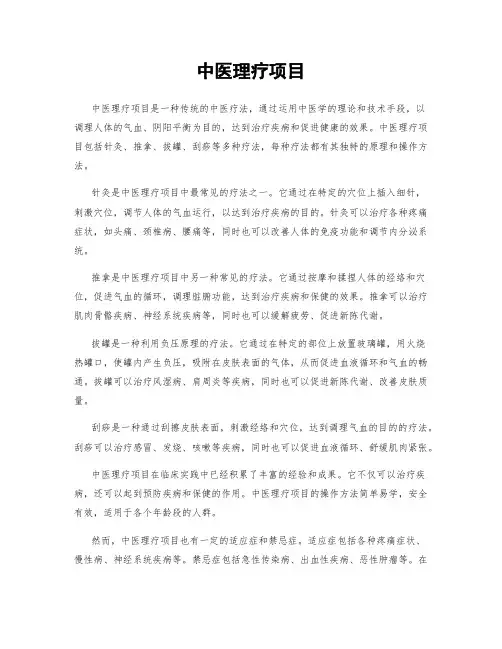 中医理疗项目