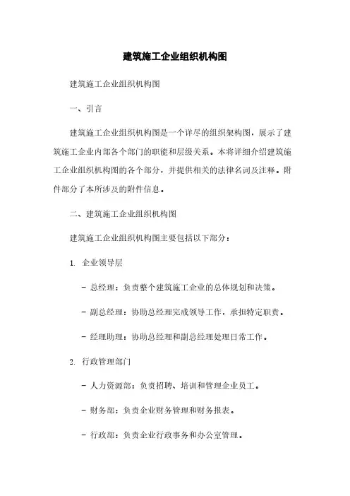 建筑施工企业组织机构图