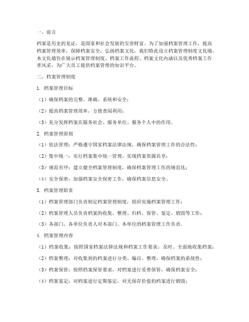 档案管理制度文化墙