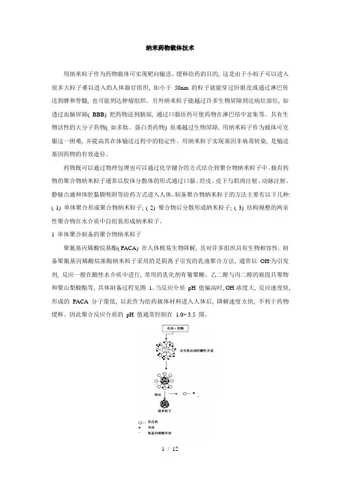 药用高分子材料——纳米药物载体技术
