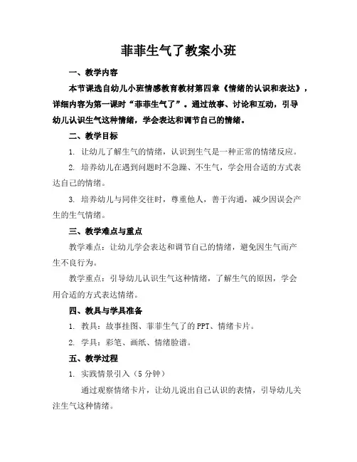 菲菲生气了教案小班