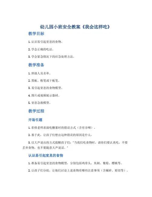 幼儿园小班安全教案《我会这样吃》