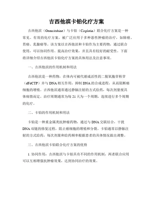 吉西他滨卡铂化疗方案