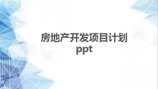 房地产开发项目计划ppt