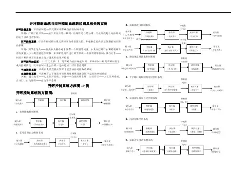 开环控制系统与闭环控制系统的区别及相关的实例