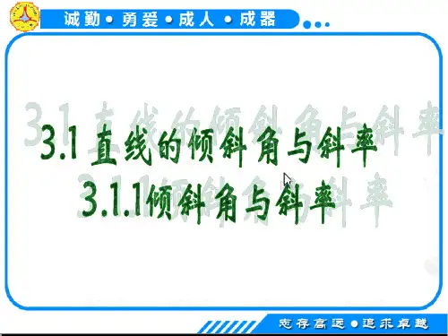 人教A版高中数学必修2PPT课件：3.倾斜角与斜率