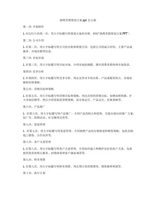 烧烤营销策划方案ppt怎么做