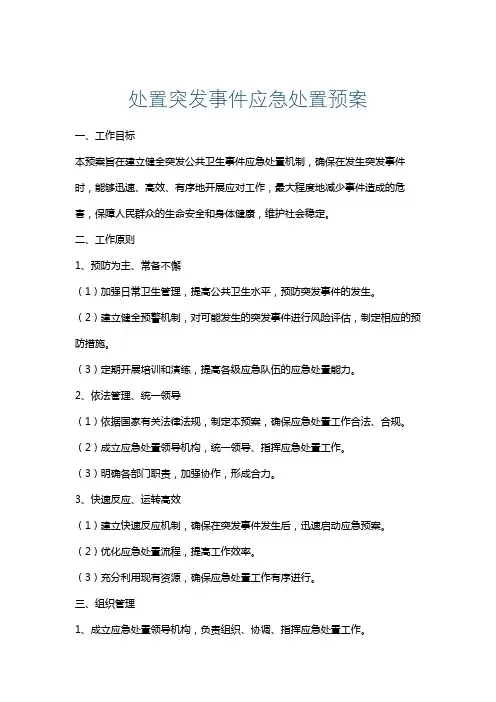 处置突发事件应急处置预案