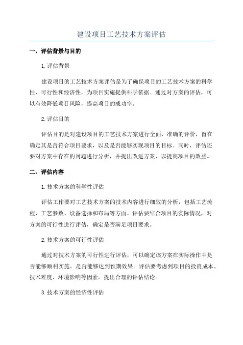建设项目工艺技术方案评估