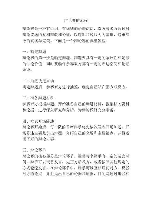辩论赛的流程