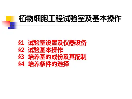 植物组织培养技术PPT讲座