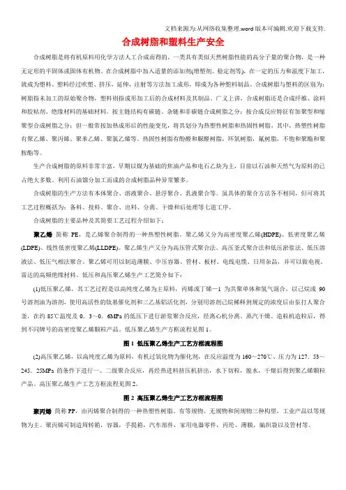 合成树脂与塑料生产安全