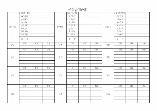 销售合同台账模板