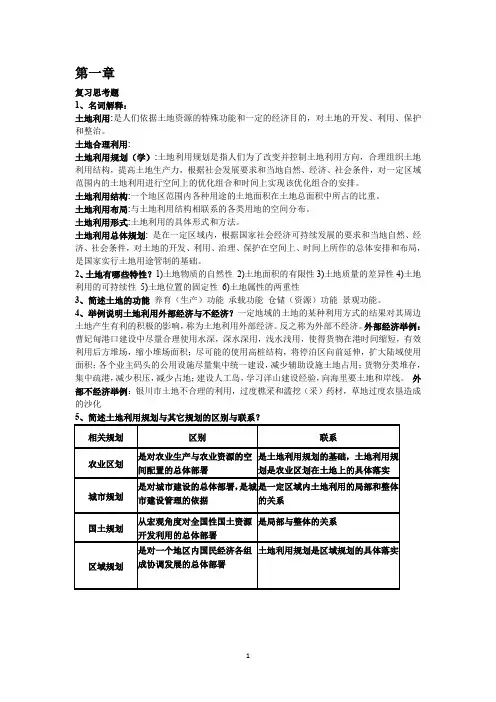 整理好复习思考题