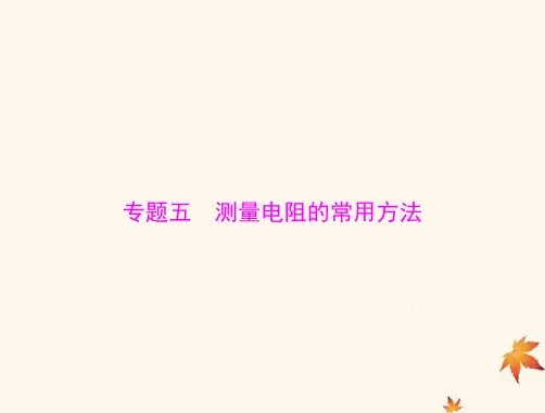 2023版高考物理一轮总复习第九章专题五测量电阻的常用方法ppt课件