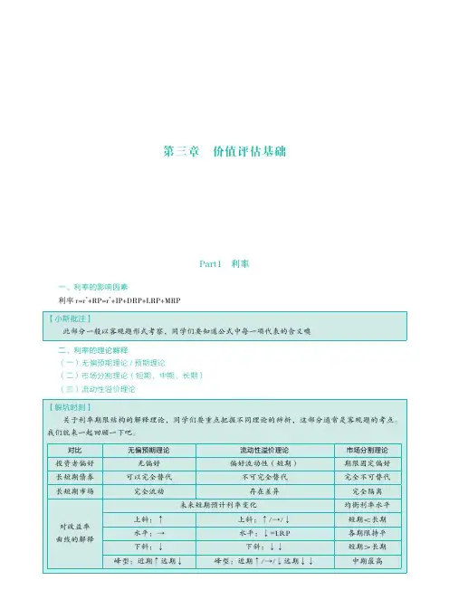 财务成本管理知识点(第三章)