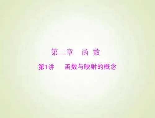 2015高考总复习数学(文)课件：2.1 函数与映射的概念