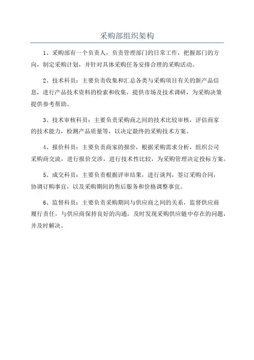 采购部组织架构
