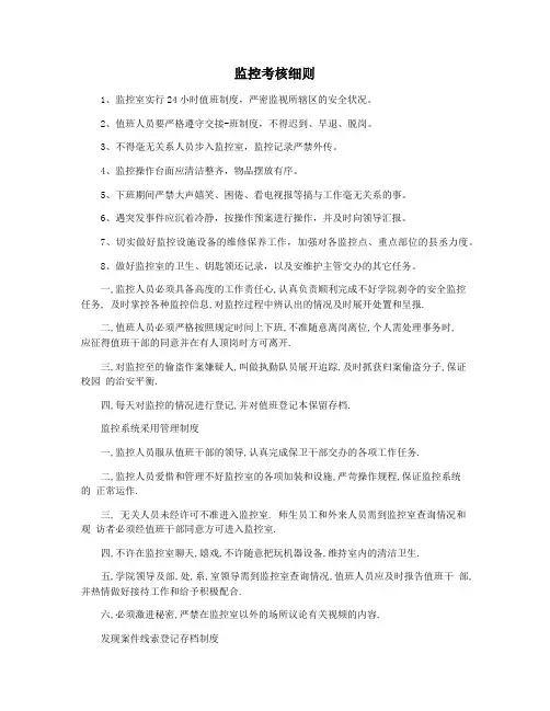 监控考核细则