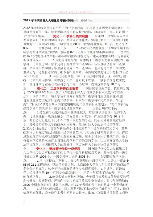 2019年考研政策六大变化及考研时间表来源