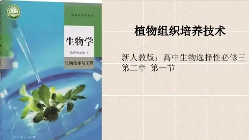 2.1.1植物组织培养技术说课课件(人教版2019选择性必修3)