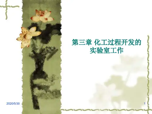 化工过程与开发 PPT课件 第三章 化工过程开发的实验室工作备课讲稿