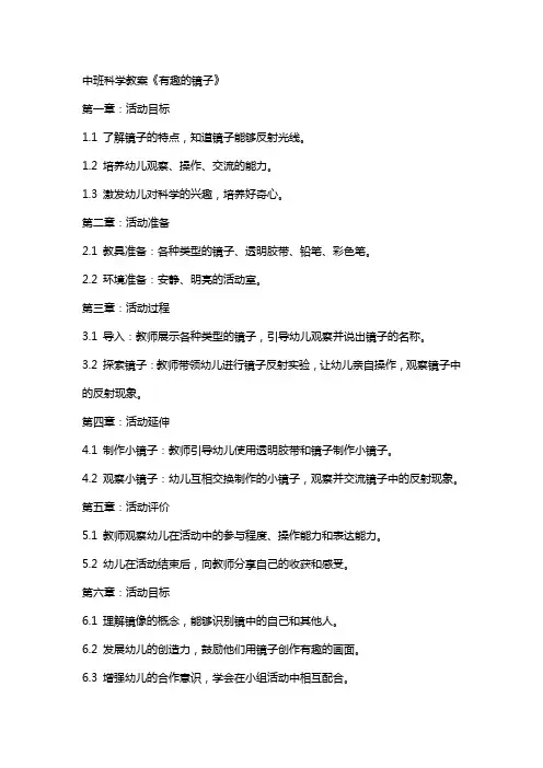 中班科学教案《有趣的镜子》
