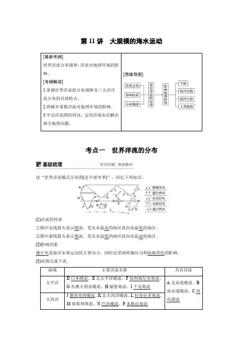 高考人教版地理一轮专题复习必修1第四章地球上的水第11讲学案