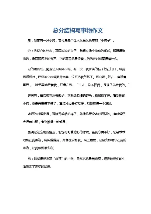 总分结构写事物作文