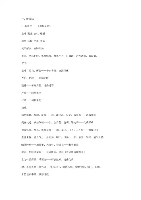 温病方剂