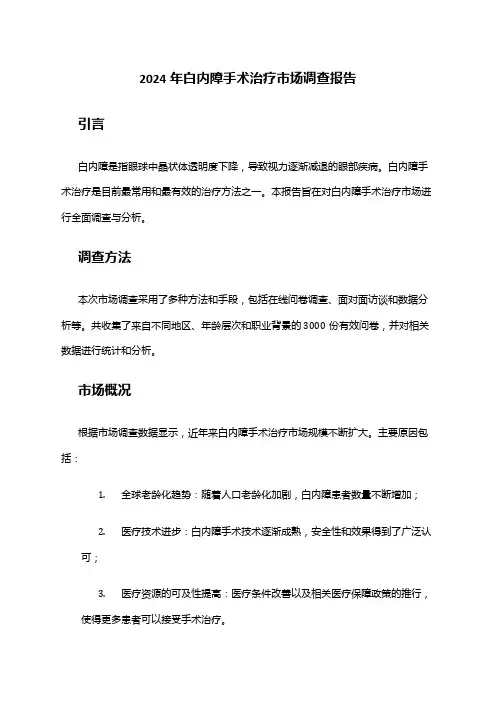 2024年白内障手术治疗市场调查报告