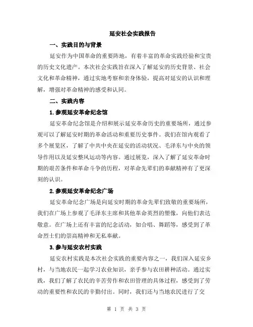 延安社会实践报告