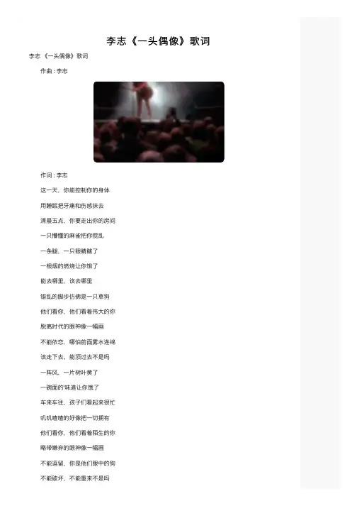 李志《一头偶像》歌词