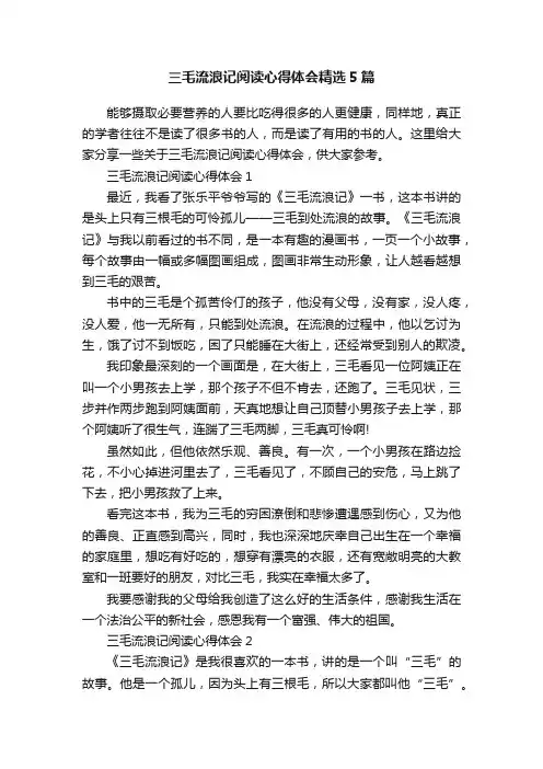 三毛流浪记阅读心得体会精选5篇
