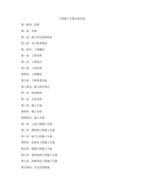 工程施工方案全套目录