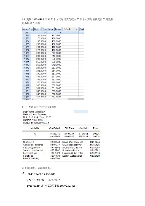 计量经济学第六章课后作业.doc