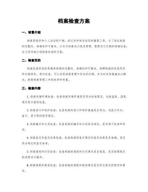 档案检查方案
