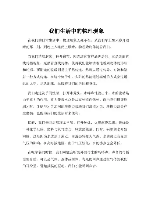 我们生活中的物理现象