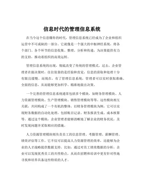 信息时代的管理信息系统