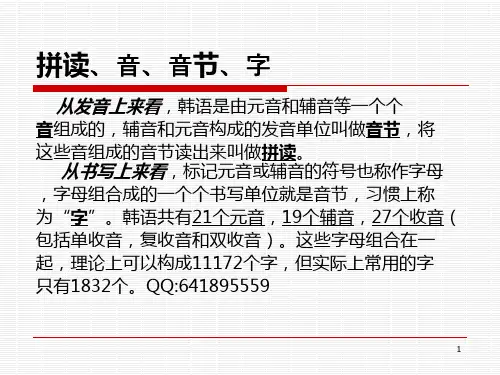 韩语入门-拼读PPT优秀课件