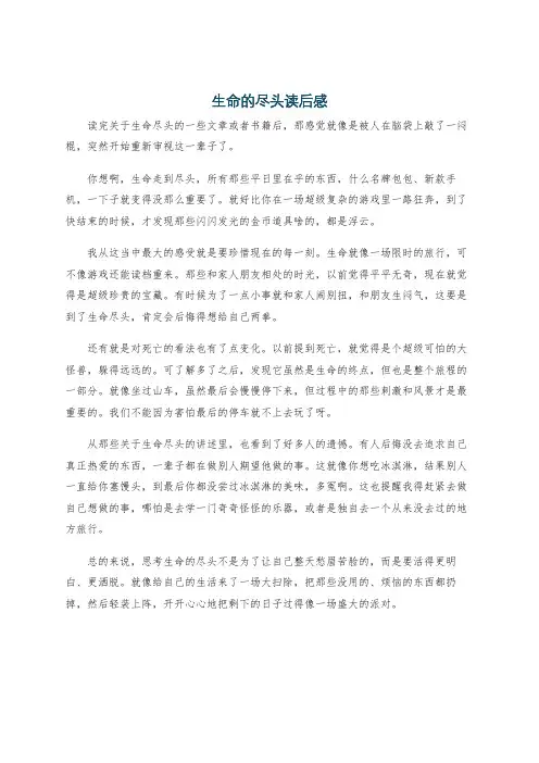 生命的尽头读后感
