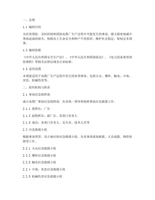 电缆厂事故应急预案