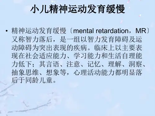精神运动发育迟缓正式版PPT文档