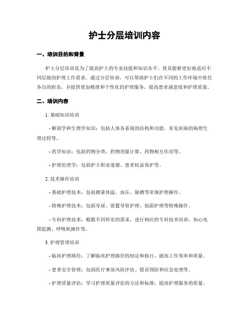 护士分层培训内容