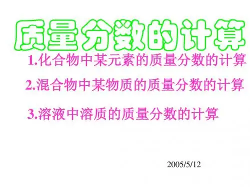 质量分数的计算