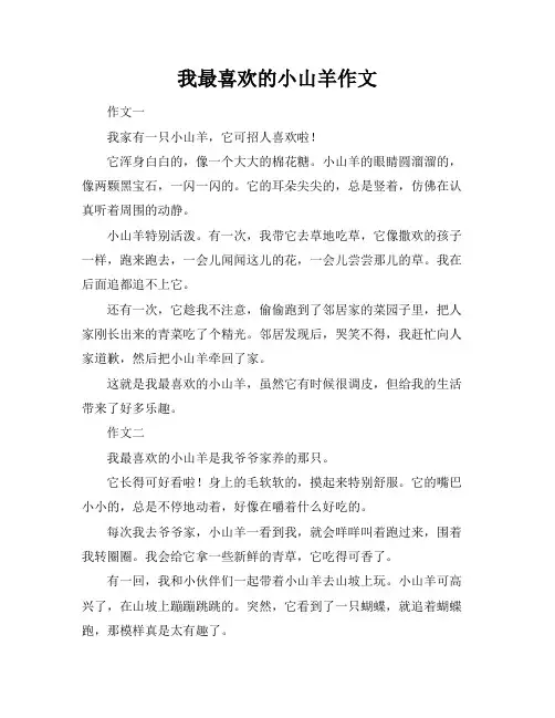 我最喜欢的小山羊作文