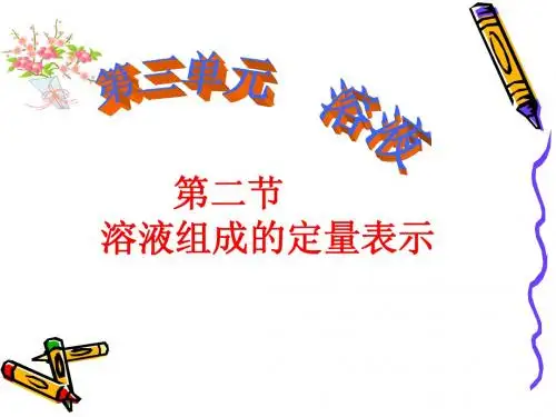 2012年新鲁教版化学九年级《3.2溶液组成的定量表示》PPt课件(方案一)
